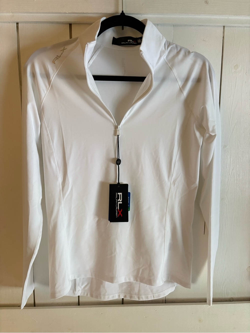 Ralph Lauren RLX Women's White Quarter-Zip Long Sleeve Top